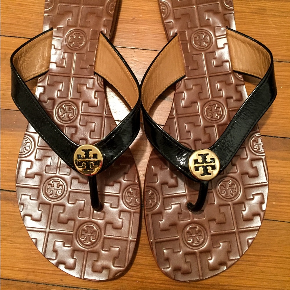 Tory Burch Leather Flip Flops Size 10